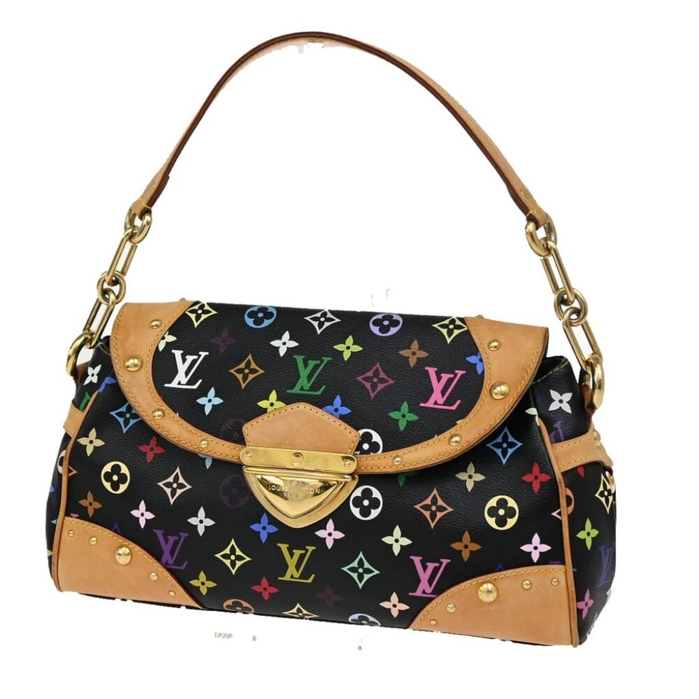LOUIS VUITTON Logo Beverly MM Shoulder Bag Monogram Multi Black M40204 636RL265
